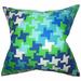 The Pillow Collection Ciel Geometric Bedding Sham 100% Cotton | 30 H x 20 W x 5 D in | Wayfair QUEEN-mvt-2500-bluegreen