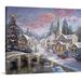 The Holiday Aisle® 'Heaven on Earth' Painting Print on Wrapped Canvas Canvas, Polyester in Blue/Pink/White | 16 H x 20 W x 1.25 D in | Wayfair