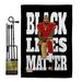 Ornament Collection Black Lives Matter Anti Racism 2-Sided Polyester 18.5" x 13" Flag set in Black/Gray | 18.5 H x 13 W x 1 D in | Wayfair