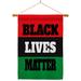 Ornament Collection Black Lives Matter Awareness 2-Sided Polyester 40" x 28" Flag set in Black/Green/Red | 40 H x 28 W in | Wayfair