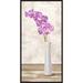 Global Gallery 'Orchid Arrangement' by Shin Mills Framed Painting Print on Canvas in Indigo/White | 24 H x 12 W x 1.5 D in | Wayfair