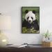 East Urban Home 'Giant Panda Feeding on Bamboo' Framed Photographic Print on Canvas in Black/Green | 18 H x 12 W x 1.5 D in | Wayfair