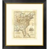 Global Gallery Map of The United States, 1845 by John Warner Barber Framed Graphic Art Paper | 26 H x 23 W x 1.5 D in | Wayfair DPF-294932-16-296