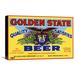 Global Gallery 'Golden State Beer' Vintage Advertisement on Wrapped Canvas in Blue/Red/Yellow | 14.7 H x 22 W x 1.5 D in | Wayfair