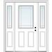 Verona Home Design Smooth Internal Prairie Grilles Primed Fiberglass Prehung Front Entry Doors Fiberglass | 80 H x 60 W x 1.75 D in | Wayfair
