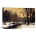 Global Gallery 'A Winter River Landscape' by Anders Andersen-Lundby Painting Print on Wrapped Canvas in Black/Brown | Wayfair GCS-267642-22-142