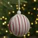 Northlight Seasonal White & Red Striped Ball Christmas Ornament w/ Rope Accent Fabric | 4.75 H x 4.75 W x 4.75 D in | Wayfair NORTHLIGHT GB28221