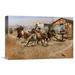 Global Gallery 'Smoke of a .45' by Charles M. Russell Painting Print on Wrapped Canvas Canvas | 12 H x 18 W x 1.5 D in | Wayfair