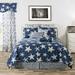 Highland Dunes Kansas Palm Beach Tropical Starfish and Corals 15" Bed Skirt Cotton in Blue | 39 W x 75 D in | Wayfair