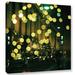 Wrought Studio™ Christmas Lights in Oxford Street Photographic Print on Wrapped Canvas in Green/Yellow | 10 H x 10 W x 2 D in | Wayfair