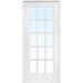 French Doors - Verona Home Design 15-Lite True Divided Clear Glass Primed MDF Interior Door Metal in Brown/White | 80 H x 32 W in | Wayfair