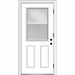 Verona Home Design Clear Glass Primed Steel Prehung Front Entry Doors Metal in White | 80 H x 36 W x 1.75 D in | Wayfair ZZ364693L