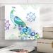 World Menagerie Jewel Peacocks IV by Farida Zaman - Graphic Art on Canvas in Blue | 12 H x 12 W x 1.25 D in | Wayfair