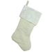 Northlight Seasonal 18" Quilted Christmas Stocking w/ a Velvet Cuff Polyester in White | 18 H x 9 W in | Wayfair 32635076