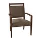 Fairfield Chair Preston King Louis Back Arm Chair Wood/Upholstered/Fabric in Brown | 35 H x 24.5 W x 22.5 D in | Wayfair 8700-11_ 9508 05_ Walnut