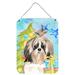 The Holiday Aisle® Long Haired Chihuahua Christmas Hanging Prints Decorative Accent Metal | 12 H x 16 W x 0.03 D in | Wayfair