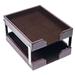 Rebrilliant Roisin Double Paper Organizer Leather in Brown | 7.25 H x 10.6 W x 13.6 D in | Wayfair 734659D55AF5469A92FE06C13D116DF4