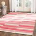 Pink/White 48 x 0.35 in Area Rug - Ebern Designs Lobato Striped Handwoven Wool/Pink/Ivory Area Rug Cotton/Wool | 48 W x 0.35 D in | Wayfair