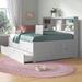 Viv + Rae™ Beckford 3 Drawer Solid Wood Daybed w/ Bookcase by Viv + Rae Wood in Gray | 49 H x 62.5 W in | Wayfair C6122225BF4B4AE2A9742ADC31A4D269
