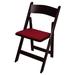 Kestell Furniture Maple Wood Padded Folding Chair Vinyl/Fabric in Brown | 35.5 H x 17.25 W x 14.25 D in | Wayfair M-210F-V-Black Vinyl/Mahogany