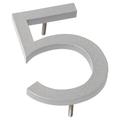 Montague Metal Products Inc. 4 in. Flat Floating Mount House Number Metal in Gray | 4 H x 2.88 W x 0.31 D in | Wayfair MHN-04-F-SR1-5