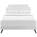 Andover Mills™ Corene Platform Bed w/ Round Splayed Legs Polyester in White | Full | Wayfair DD995386EDF34F1781414E166679E0A1
