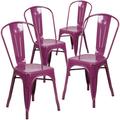Flash Furniture Peterson Armless Stacking Dining Chair Metal | 33.5 H x 17.75 W x 20 D in | Wayfair 4-ET-3534-POC-GG