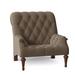 Armchair - Fairfield Chair Sinclair 33" Wide Tufted Slipcovered Armchair Polyester/Other Performance Fabrics in White/Brown | Wayfair