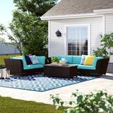 Lark Manor™ Anastase 3 Piece Rattan Sofa Seating Group w/ Cushions Synthetic Wicker/All - Weather Wicker/Wicker/Rattan | Outdoor Furniture | Wayfair