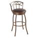 Red Barrel Studio® Huges Swivel Bar & Counter Stool Upholstered/Metal in Brown | 37.5 H x 16.5 W x 16.5 D in | Wayfair