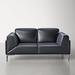 AllModern Fiore 68" Faux Leather Square Arm Loveseat Faux Leather in Black | 32.25 H x 68 W x 37.75 D in | Wayfair D2221C2B928F4253890B4486634AE937