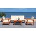 Highland Dunes Lauver 4 Piece Seating Group w/ Cushions Wood/Natural Hardwoods in Brown/White | 30.71 H x 87.39 W x 27 D in | Outdoor Furniture | Wayfair