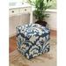 Highland Dunes Toomey 17" Wide Square Floral Cube Ottoman Linen in Blue | 17 H x 17 W x 17 D in | Wayfair 3E68BFD443D74C0BA742CCB3388FC77F