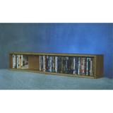Rebrilliant 88 DVD Multimedia Tabletop Storage Rack Wood/Solid Wood in Black | 9.5 H x 52 W x 6.75 D in | Wayfair 110w / Dark