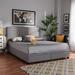 Latitude Run® Lineberger Upholstered Low Profile Storage Platform Bed Metal in Gray | 46.26 H x 64.37 W x 84.65 D in | Wayfair