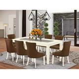 Winston Porter Lelystad Butterfly Leaf Rubberwood Solid Wood Dining Set Wood/Upholstered in White | Wayfair E7290A0D8CAC4B668D4BEDBE54AB0AAE