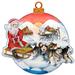 The Holiday Aisle® Decorative Northern Santa Scenic Ball Wood Ornament Wood in Blue/Brown/Gray | 5 H x 5.5 W x 0.3 D in | Wayfair 8117419