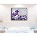 Vault W Artwork 'The Great Wave' by Katsushika Hokusai Framed Painting Print in Purple & Gray Paper in Gray/Indigo | 14 H x 18 W x 1 D in | Wayfair