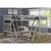 Alcott Hill® Ratcliff Twin Over Twin L-shaped Bunk Bed w/ Third Bunk Extension & Underbed Storage Wood in Gray | 65 H x 78 W x 118 D in | Wayfair