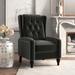 Kelly Clarkson Home Coraline 26.5" Wide Manual Wing Chair Recliner Polyester/Velvet in Black | 41.75 H x 26.5 W x 34.5 D in | Wayfair