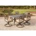 Fleur De Lis Living Carleton Rectangular 6 - Person 72" Long Outdoor Dining Set w/ Cushion Wood/Metal in Brown | 72 W x 38 D in | Wayfair