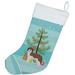 The Holiday Aisle® Merry Christmas Tree Stocking Polyester in Blue | 18 H x 13.5 W in | Wayfair D537F47876F94F5BA666B177E66C07AF