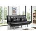 Glory Furniture Astral Twin 74" Tufted Back Convertible Sofa Faux Leather/Wood in Gray/Brown | 34 H x 74 W in | Wayfair G131-S