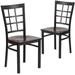 Lark Manor™ Prompton Window Back Metal Restaurant Chair Wood/Metal in Black/Brown | 36.5 H x 16.5 W x 16.5 D in | Wayfair