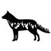 Winston Porter Westham Wolf Mountain Landscape Graphic Laser Cut Solid Steel Wall Sign Hanging Metal in Red | 14 H x 14 W x 0.06 D in | Wayfair