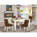 Canora Grey Mckinnie 5 Piece Extendable Solid Wood Dining Set Wood/Upholstered in White, Size 30.0 H in | Wayfair 60B6A18EB28D48BAB688E97EF36E59D1