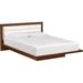 Copeland Furniture Moduluxe Solid Wood and Platform Bed Wood and /Upholstered/Genuine Leather in White/Black | 35 H x 78 W x 90 D in | Wayfair