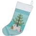 The Holiday Aisle® Merry Christmas Tree Stocking Polyester in Blue | 18 H x 13.5 W in | Wayfair 77DA25FB359944F8805DF4554BF4CF4A