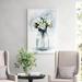 Rosdorf Park 'Through the Vase' Framed Watercolor Painting Print on Canvas in Gray/Green | 18 H x 12 W x 1.5 D in | Wayfair