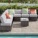 Sol 72 Outdoor™ Dayse Fully Assembled 6 - Person Seating Group w/ Cushions |All-weather wicker sectional in Gray | 26 H x 117 W x 117 D in | Wayfair